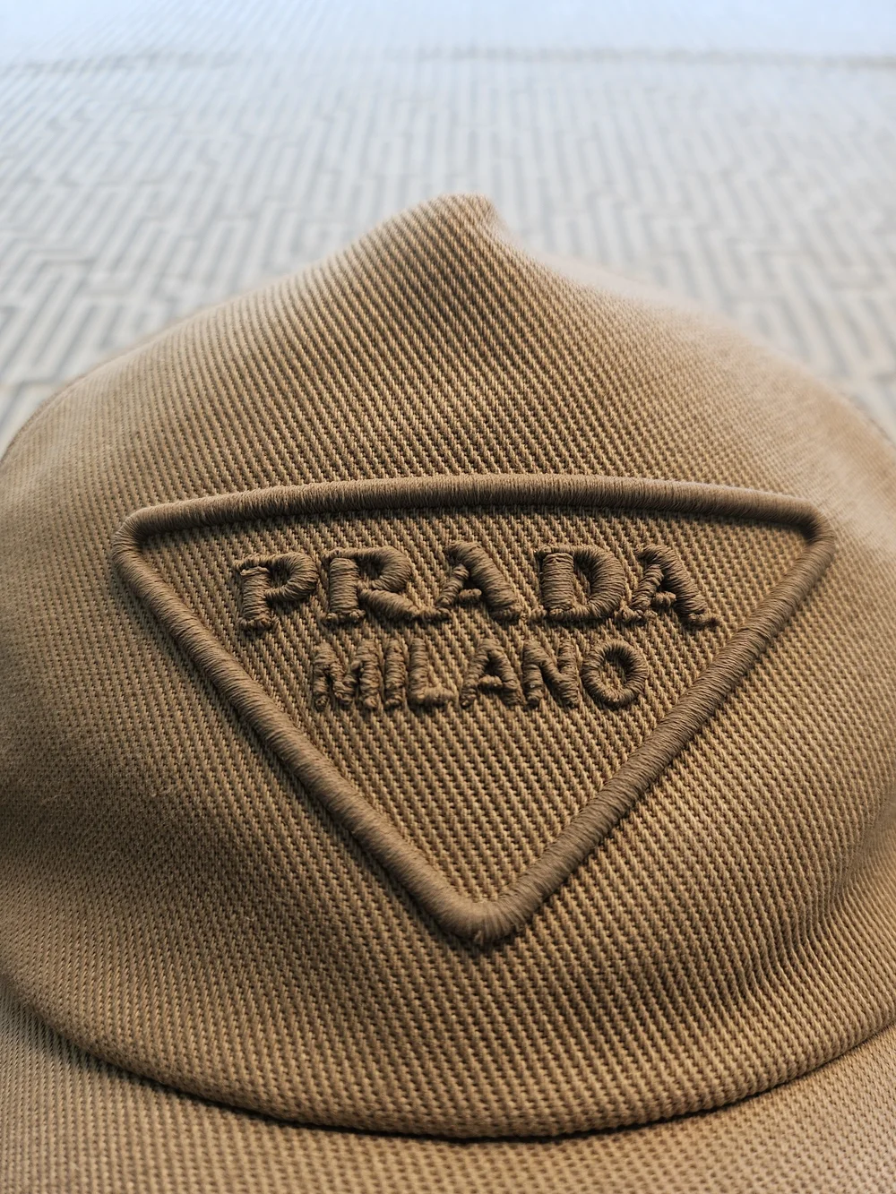 Prada Milano Beige Baseball Cap
